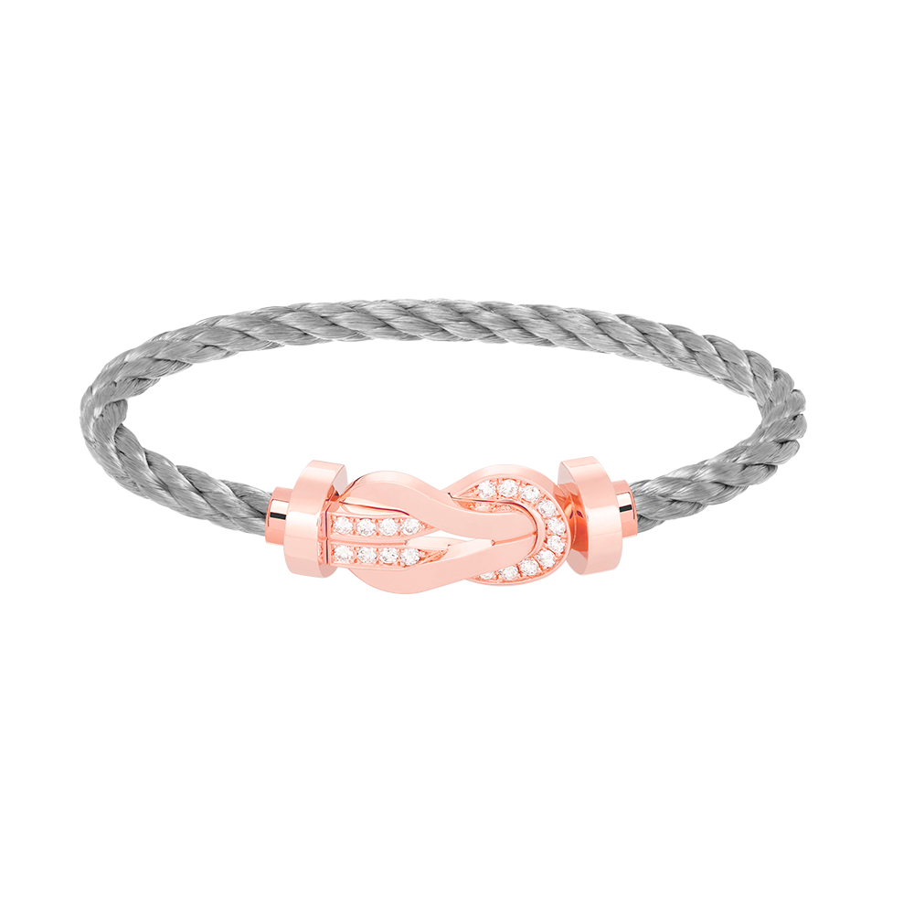 [⭐Renara]CHANCE LARGE 8 FIGURE BUCKLE HALF DIAMOND BRACELET ROSE GOLD