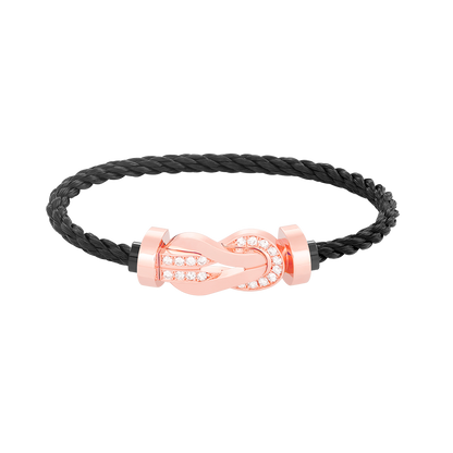 [⭐Renara]CHANCE LARGE 8 FIGURE BUCKLE HALF DIAMOND BRACELET ROSE GOLD