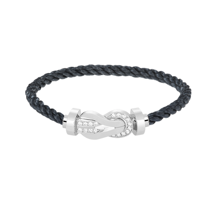 [⭐Renara]CHANCE LARGE 8 FIGURE BUCKLE HALF DIAMOND BRACELET SILVER