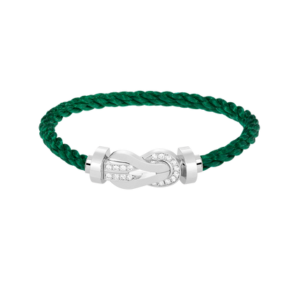 [⭐Renara]CHANCE LARGE 8 FIGURE BUCKLE HALF DIAMOND BRACELET SILVER