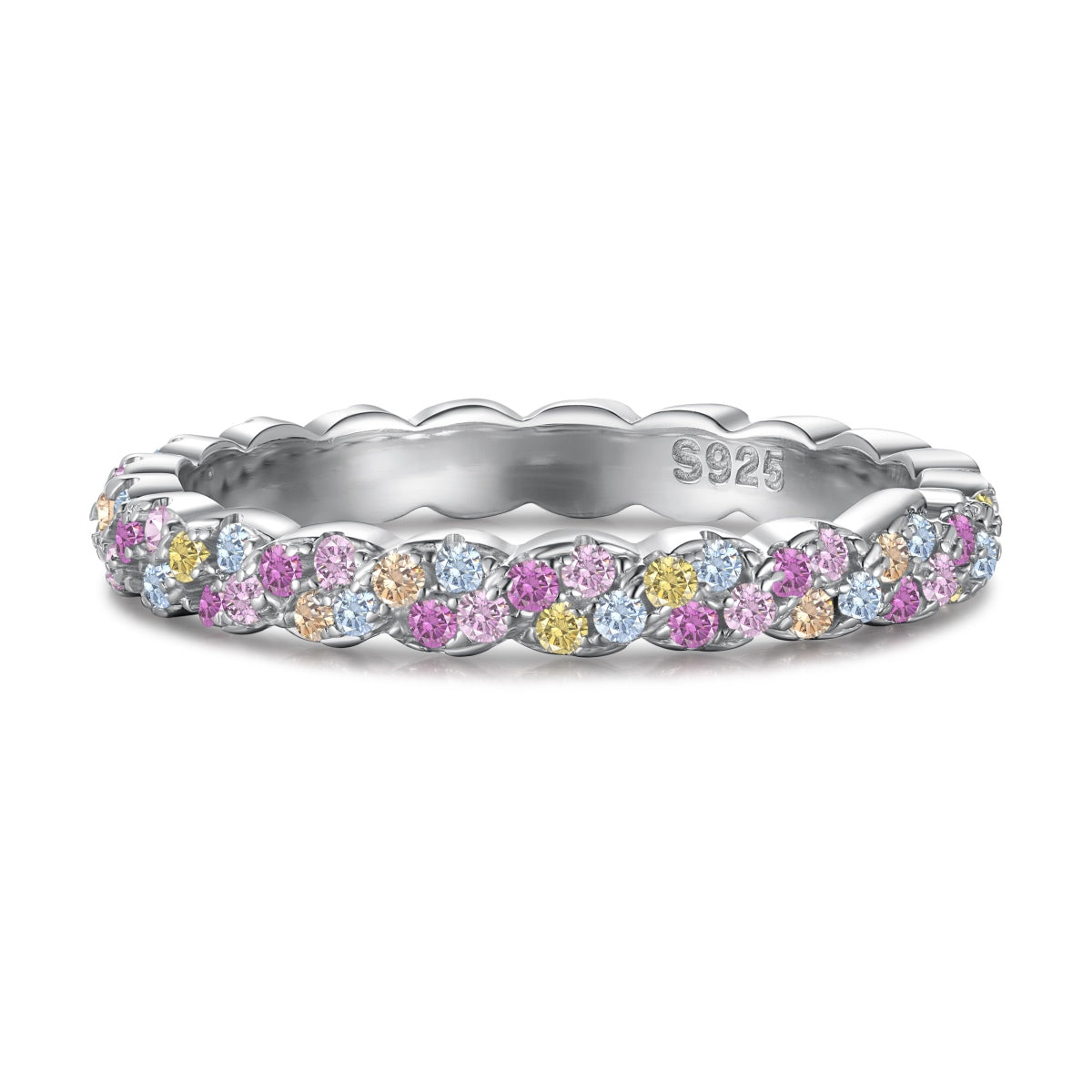 [Lucky Jewelry]Dainty Ebullient Round Cut Daily Ring