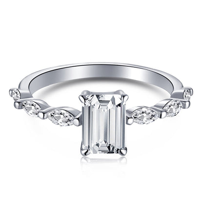 [Lucky Jewelry]1.0 Carat Dainty Resplendent Radiant Cut Daily Ring