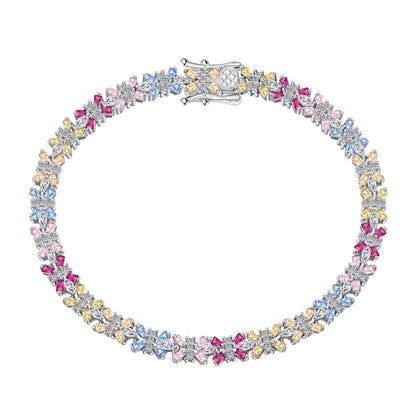 [Lucky Jewelry]Radiant Colorful Emerald Cut Party Bracelet