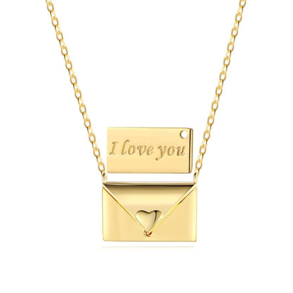 [Lucky Jewelry]Envelope Heart Shape Mother's Day Necklace