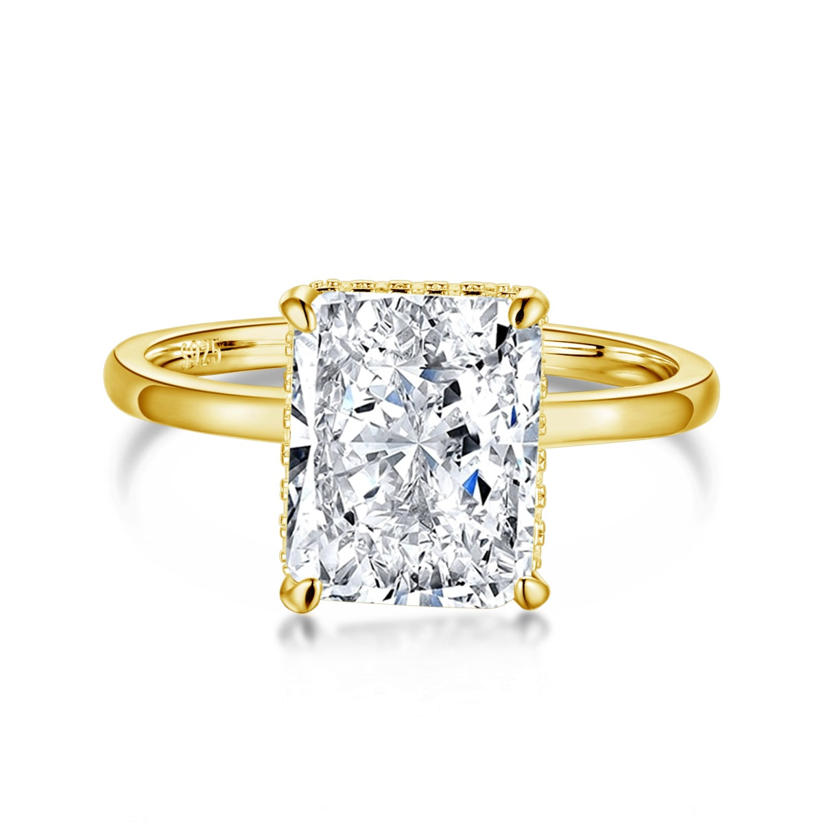 [Lucky Jewelry]4.0 Carat Ornate Enchanting Radiand Cut Banquet Ring