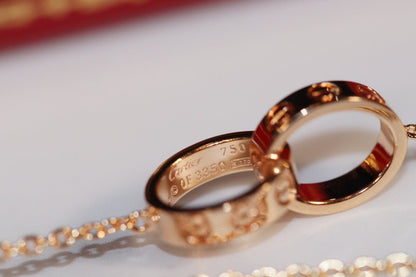 [⭐Renara]LOVE NECKLACE PINK GOLD AND SILVER