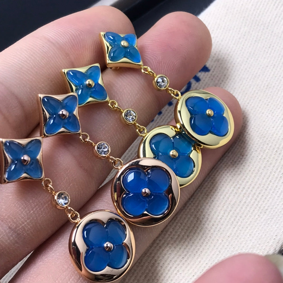 [⭐Renara]STAR AND SUN AGATE DIAMOND EARRINGS