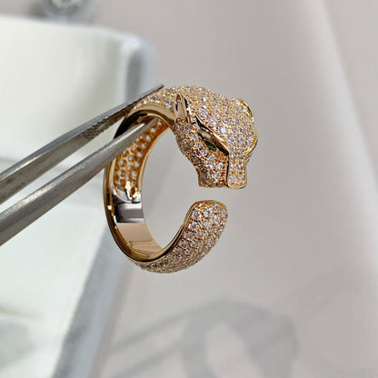 [⭐Renara]PANTHERE PINK GOLD DIAMOND RING