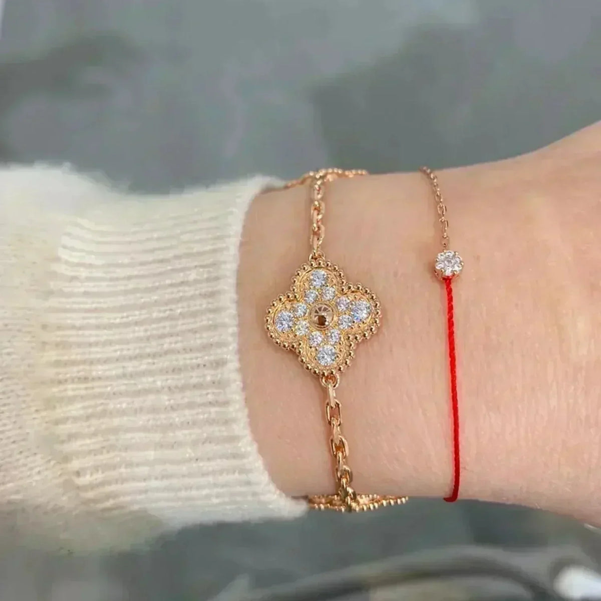 [⭐Renara] CLOVER 5 MOTIF FULL DIAMOND BRACELET COLLECTION