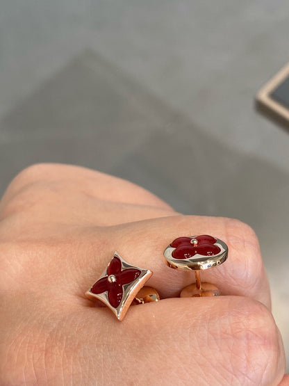[⭐Renara]STAR AND SUN PINK GOLD CARNELIAN STUD EARRINGS