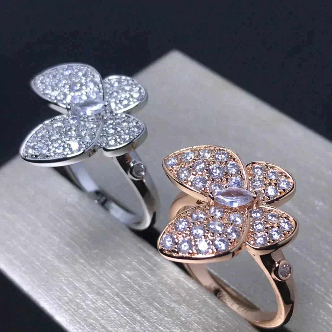 [⭐Renara]BUTTERFLY PINK GOLD DIAMOND RING