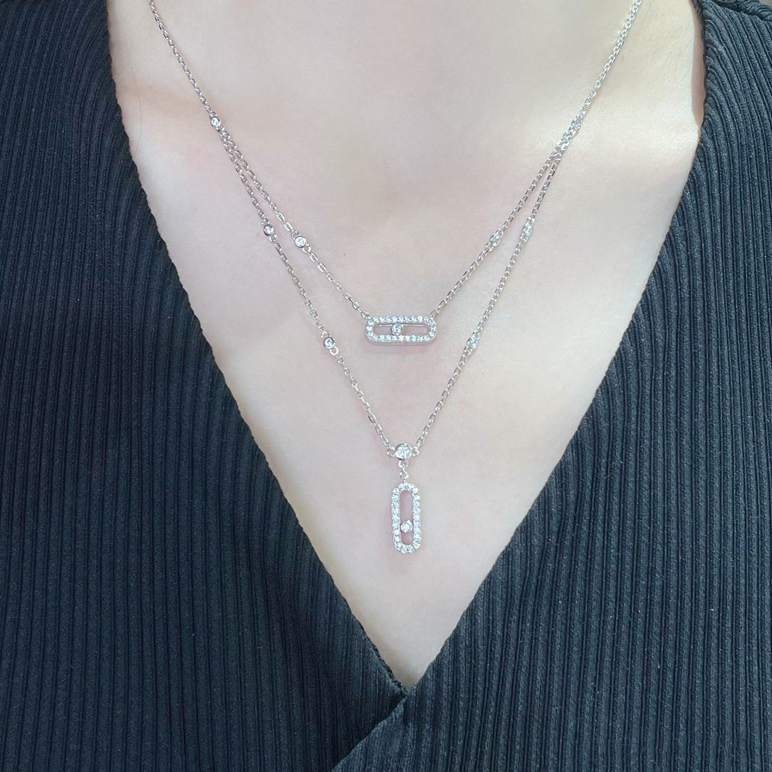 [⭐Renara]MOVE 2 ROW DIAMOND NECKLACE