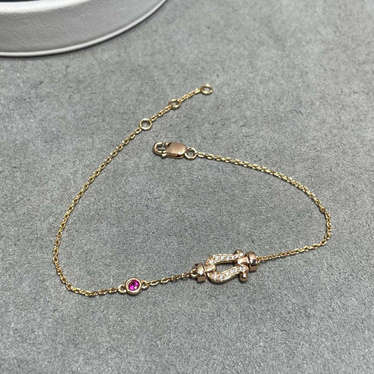 [⭐Renara]FORCE 10 DIAMOND CHAIN LINK PINK GOLD BRACELET
