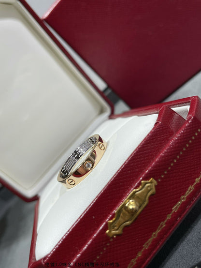 [⭐Renara]LOVE PINK GOLD SILVER DIAMOND DOUBLE RING