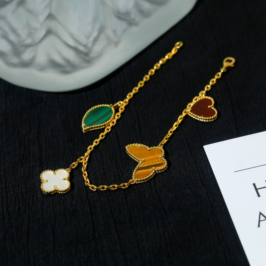 [⭐Renara]LUCKY SPRING 5 MOTIF GOLD BRACELET