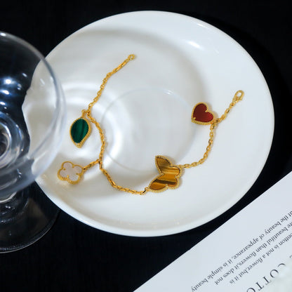 [⭐Renara]LUCKY SPRING 5 MOTIF GOLD BRACELET