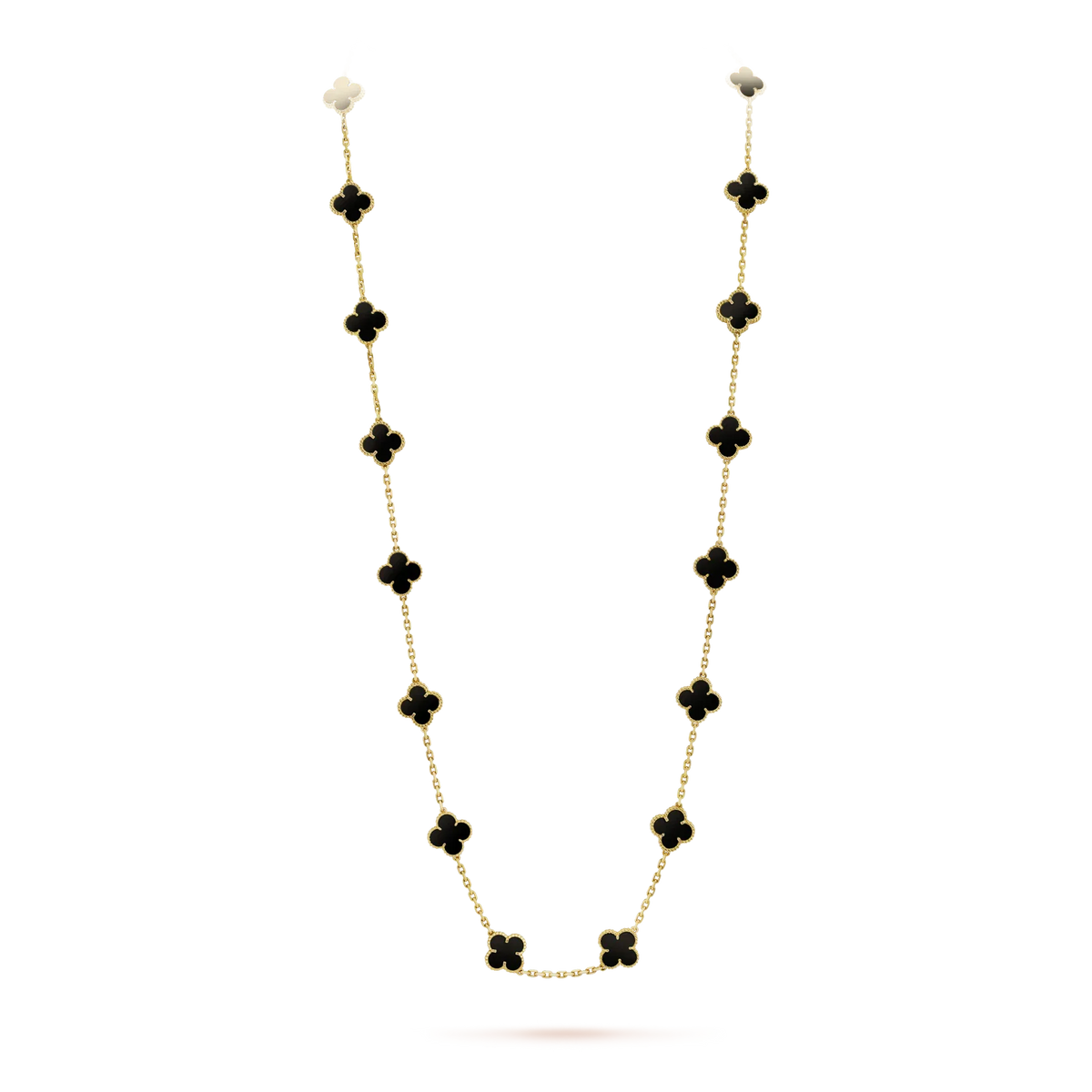 [⭐Renara]CLOVER 20 MOTIFS ONYX NECKLACE