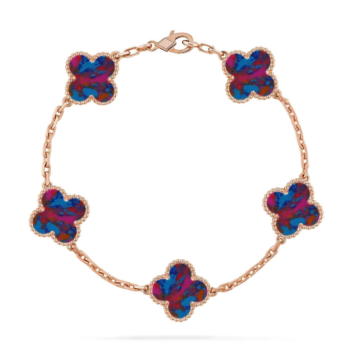 [⭐Renara]CLOVER 5 MOTIF COLOR GEMSTONES BRACELET COLLECTION