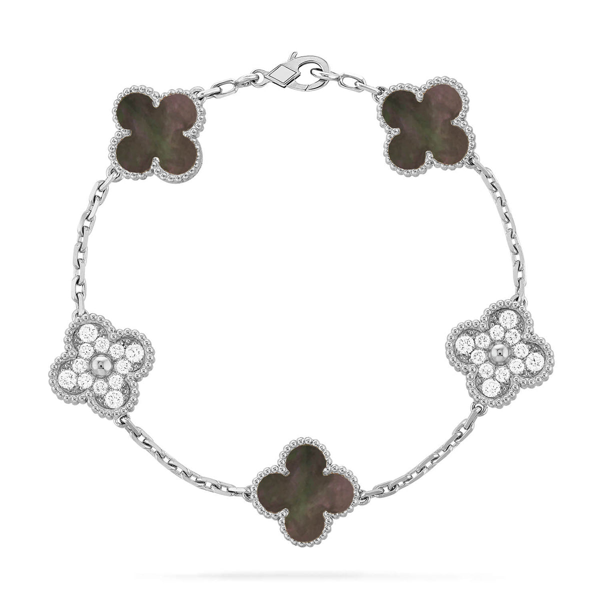 [⭐Renara] CLOVER 5 MOTIF GRAY MOP BRACELET COLLECTION