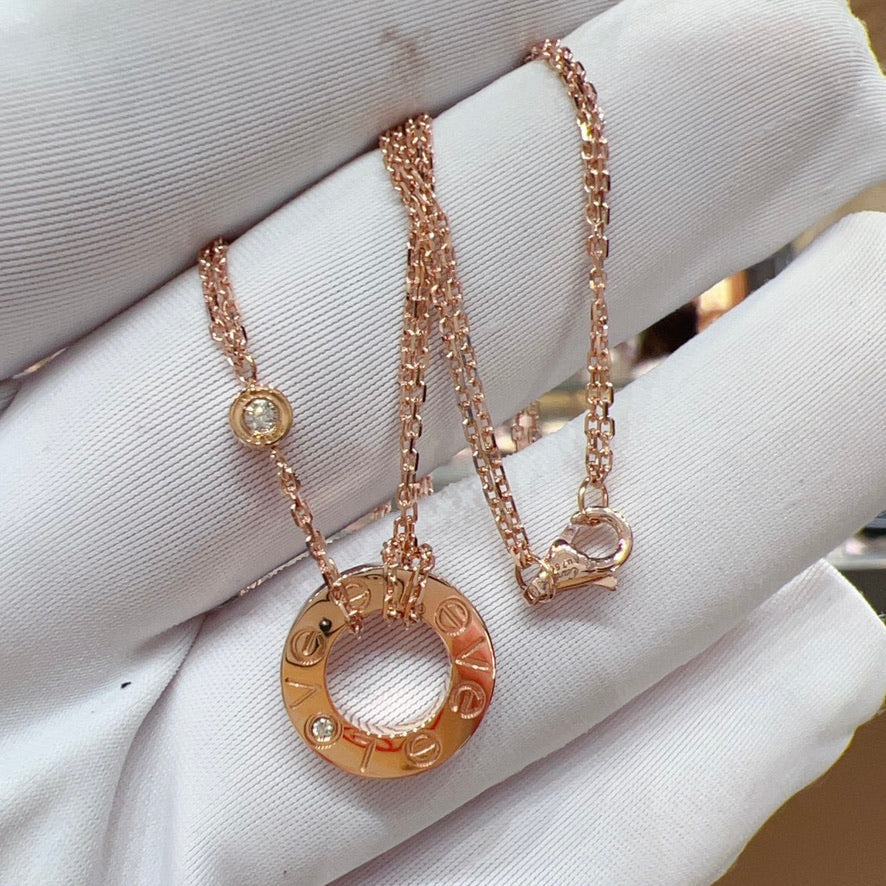 [⭐Renara]LOVE NECKLACE 16MM 2 DIAMONDS