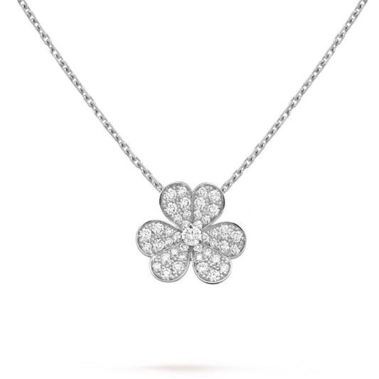 [⭐Renara]CLOVER DIAMOND NECKLACE SILVER