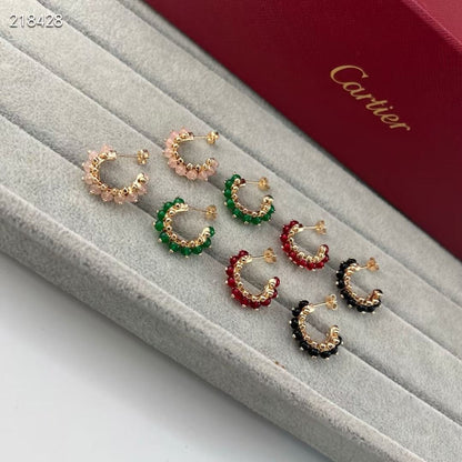 [⭐Renara]NEW COLORED GEMSTONE COLLECTION SMALL HOOP EARRINGS