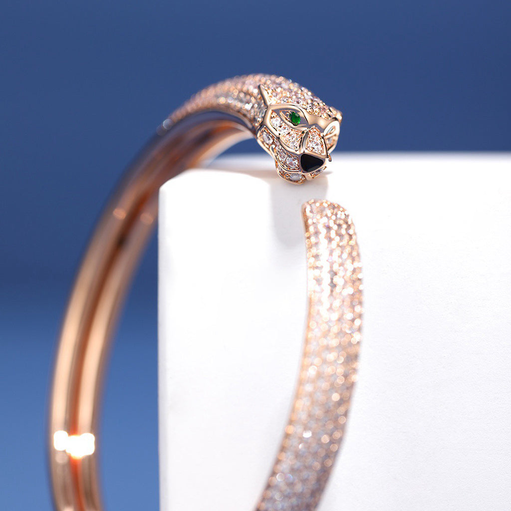 [⭐Renara]PANTHERE FULL DIAMOND OPEN BRACELET