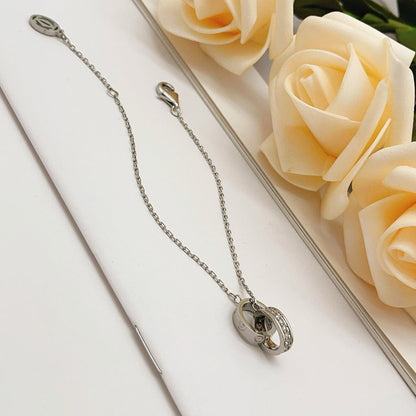 [⭐Renara]LOVE DOUBLE RING HALF DIAMOND BRACELET