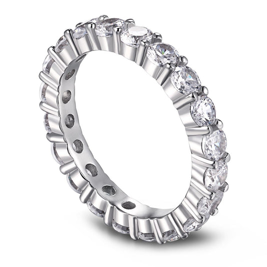 [Lucky Jewelry]Luckyling Round Cut Tennis Ring
