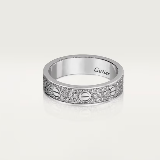 [⭐Renara]LOVE RING 4mm-wide full-diamond ring silver