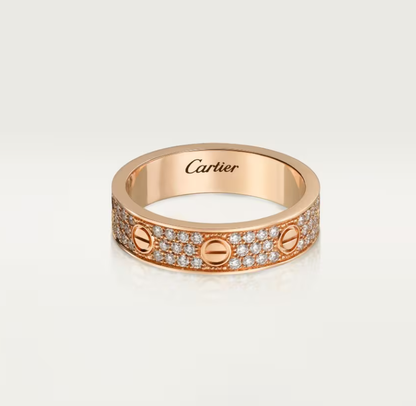 [⭐Renara]LOVE RING 4mm-wide full-diamond ring Rose Gold