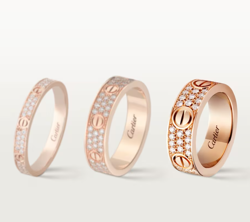 [⭐Renara]LOVE RING 6.5mm-wide full-diamond ring Rose Gold