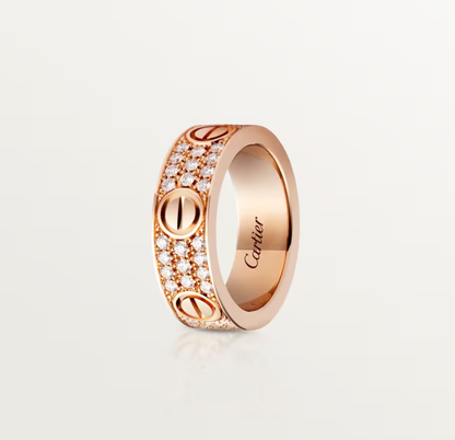 [⭐Renara]LOVE RING 6.5mm-wide full-diamond ring Rose Gold