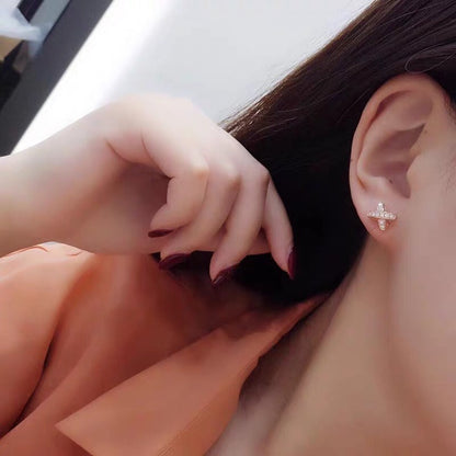 [⭐Renara]JEUX DE GOLD DIAMOND EARRINGS