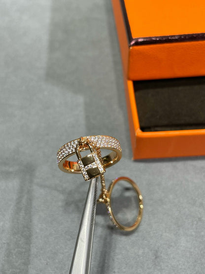 [⭐Renara]HM KELLY CLOCHETTE DOUBLE RING IN  WITH DIAMONDS