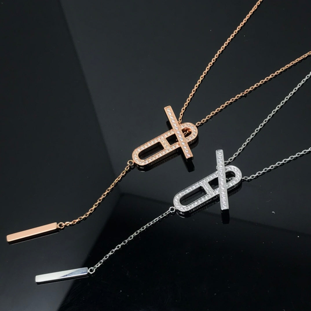 [⭐Renara]HM NECKLACE PLATINUM ROSE GOLD DIAMOND
