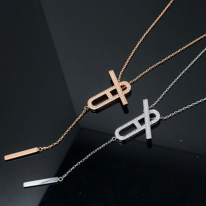 [⭐Renara]HM NECKLACE PLATINUM ROSE GOLD DIAMOND