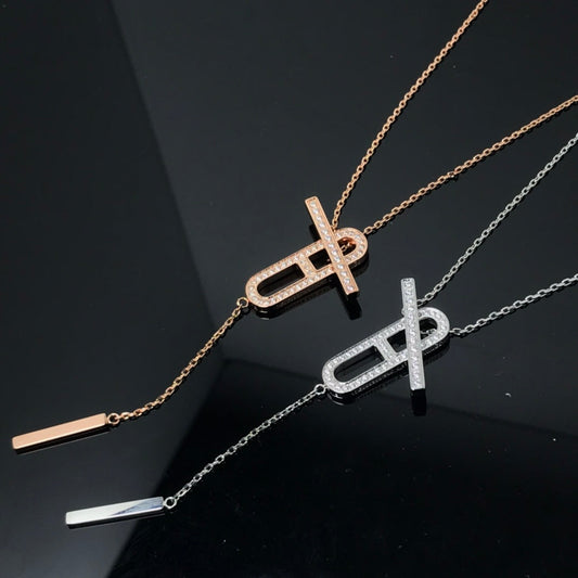 [⭐Renara]HM NECKLACE PLATINUM ROSE GOLD DIAMOND