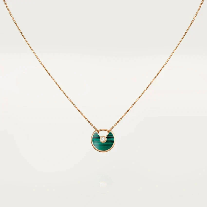 [⭐Renara]AMULETTE ROSE GOLD MALACHITE NECKLACE