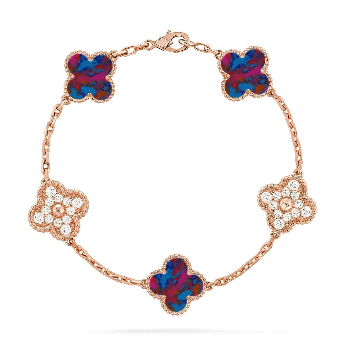 [⭐Renara]CLOVER 5 MOTIF COLOR GEMSTONES BRACELET COLLECTION
