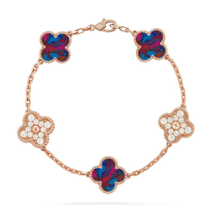 [⭐Renara]CLOVER 5 MOTIF COLOR GEMSTONES BRACELET COLLECTION