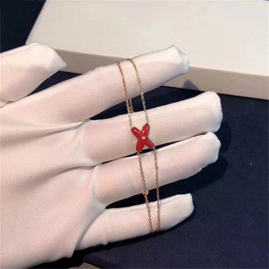 [⭐Renara]JEUX BRACELET CARNELIAN PINK GOLD 1 DIAMOND