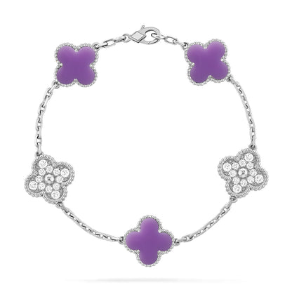[⭐Renara]CLOVER 5 MOTIF LIGHT PURPLE BRACELET COLLECTION