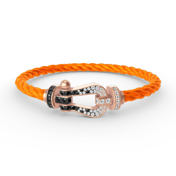 [⭐Renara]FORCE LARGE HORSESHOE BLACK WHITE DIAMOND BRACELET ROSE GOLD