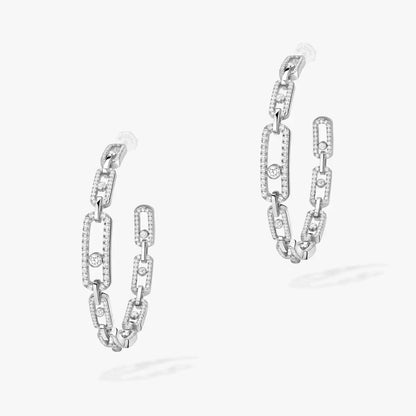 [[⭐Renara]Move Link Diamond Hoop Earrings