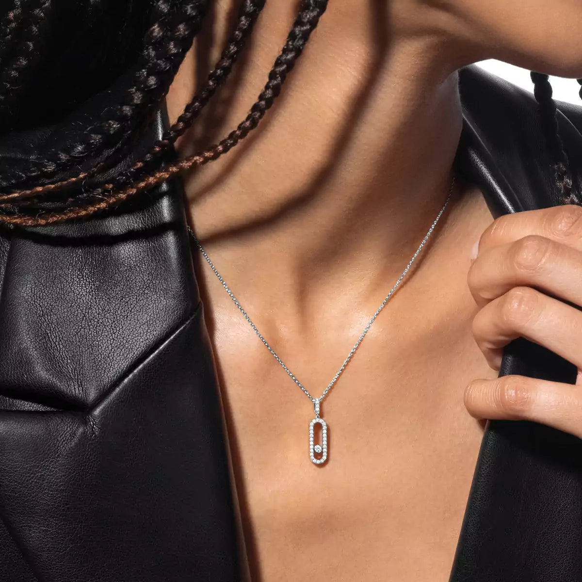 [⭐Renara]Move Uno Diamond Necklace in Rose Gold