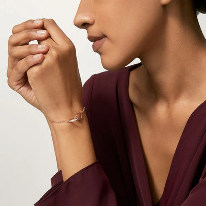 [⭐Renara]LOVE DOUBLE RING HALF DIAMOND BRACELET