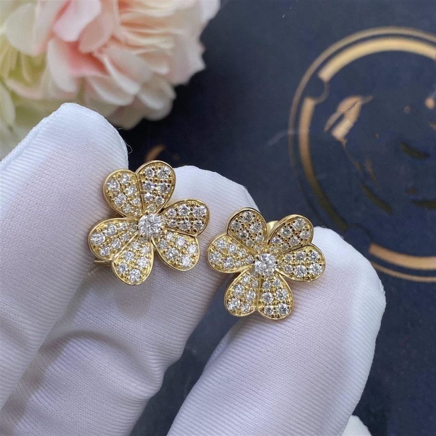 [⭐Renara]FRIVOLE GOLD FLOWER DIAMOND EARRINGS