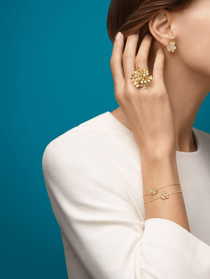 [⭐Renara]FRIVOLE GOLD FLOWER DIAMOND EARRINGS