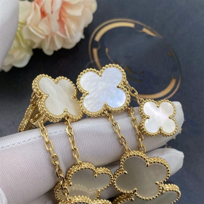 [⭐Renara]CLOVER EARRINGS WHITE MOP 4 MOTIFS GOLD